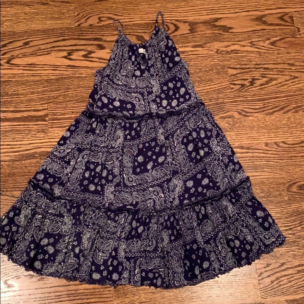 Tucker & Tate navy and white dress L(10/12)